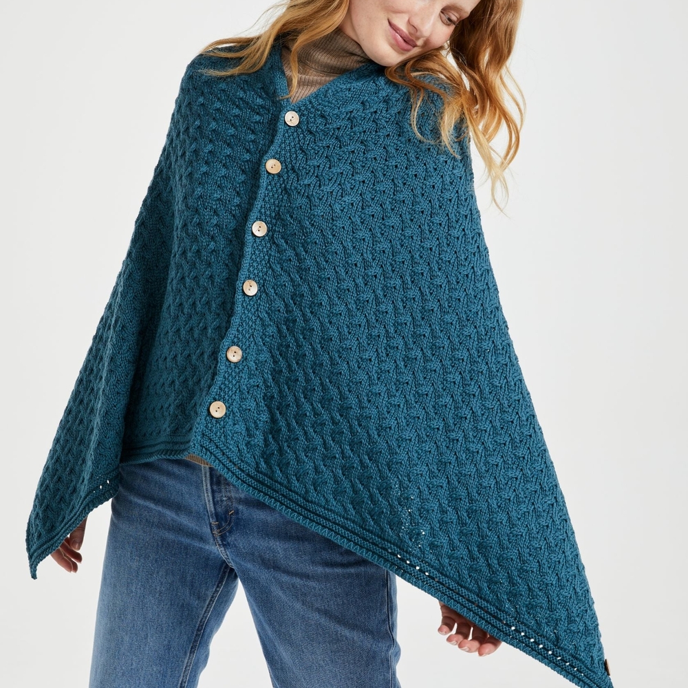 Demdaco Women's Burgandy Sweater Poncho